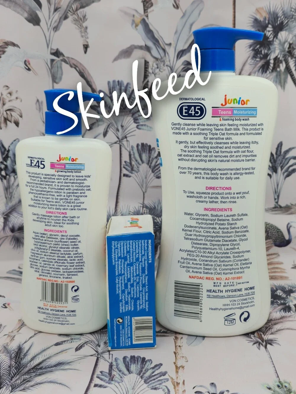 E45 Junior Kids & Teens Moisturizing Body Wash & Lotion - Blue